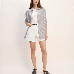 Everlane A Line White Jean Shorts